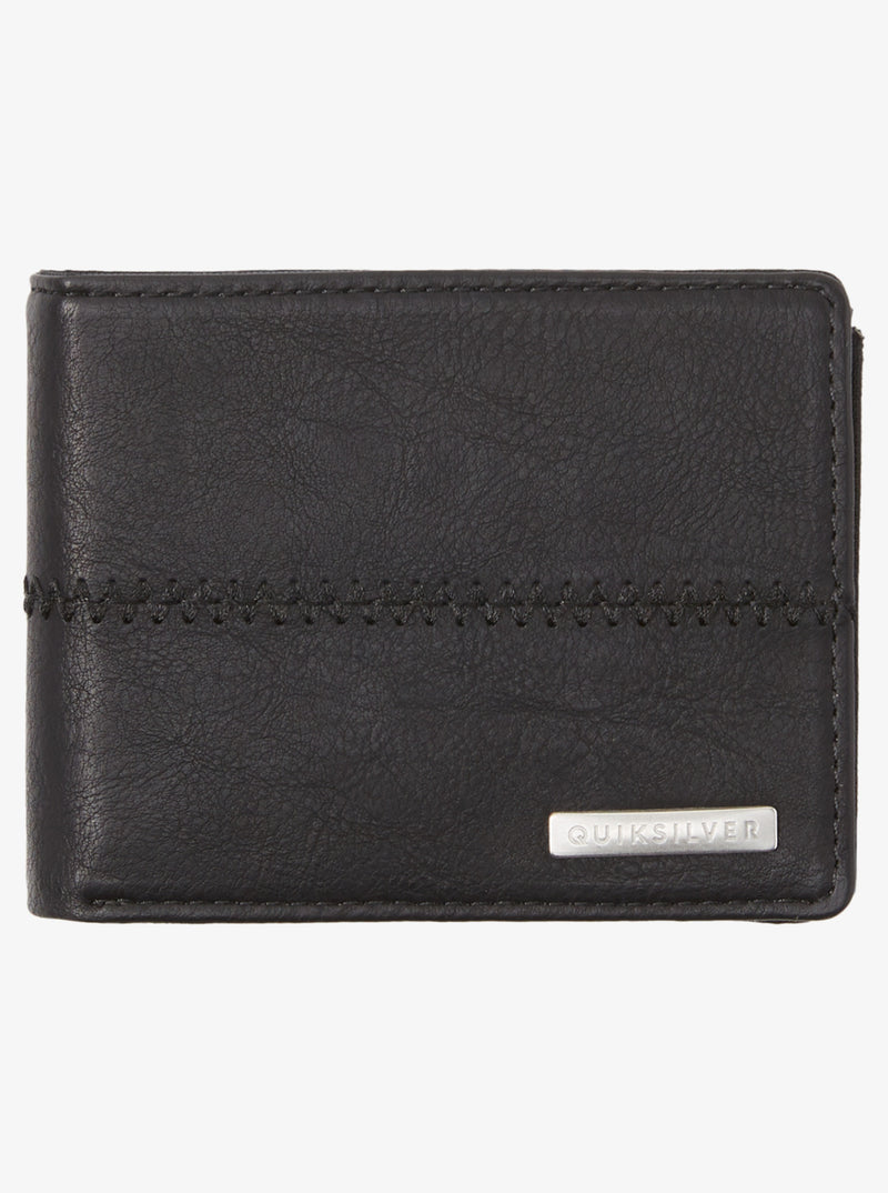 Load image into Gallery viewer, Quiksilver Men&#39;s Stitchy Tri-Fold Wallet Black AQYAA03243-BLK

