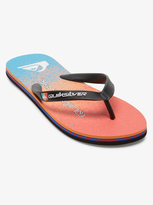 Quiksilver Men's Molokai Art Beach Flip-Flops Blue/Blue/Orange AQYL101360-XBBN