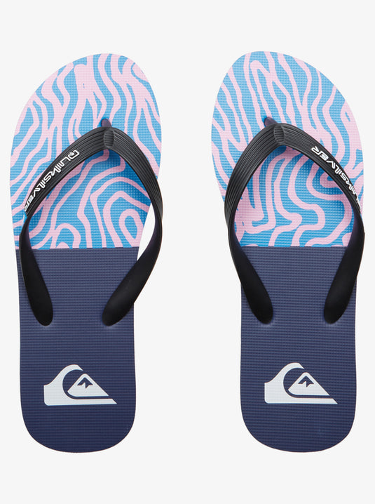 Quiksilver Men's Molokai Art Beach Flip-Flops Black/Blue/Pink AQYL101360-XKBM