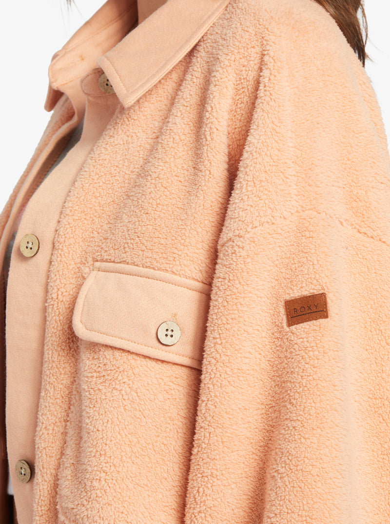 Load image into Gallery viewer, Roxy Switch Up Sherpa Fleece Overshirt Dusty Coral ARJPF03017-NHT0
