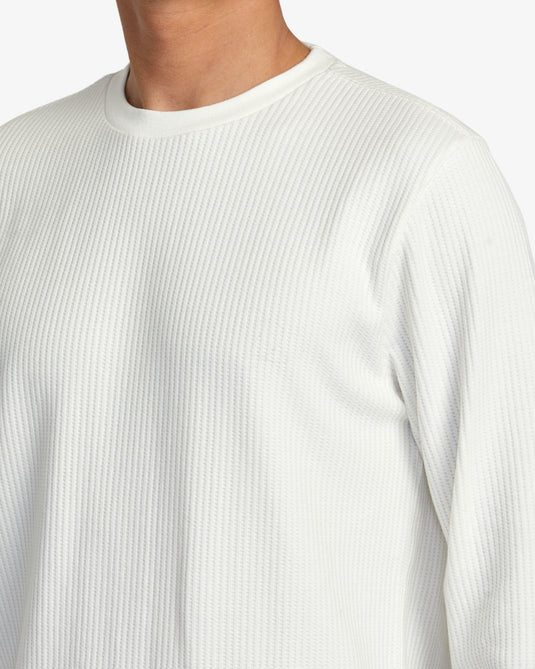 RVCA Day Shift Long Sleeve Thermal Sweatshirt Off White AVYKT00104-OFF