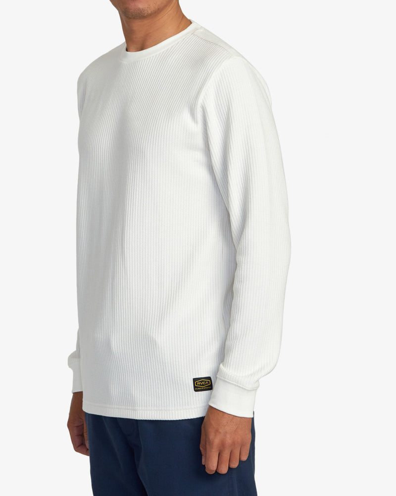 Load image into Gallery viewer, RVCA Day Shift Long Sleeve Thermal Sweatshirt Off White AVYKT00104-OFF
