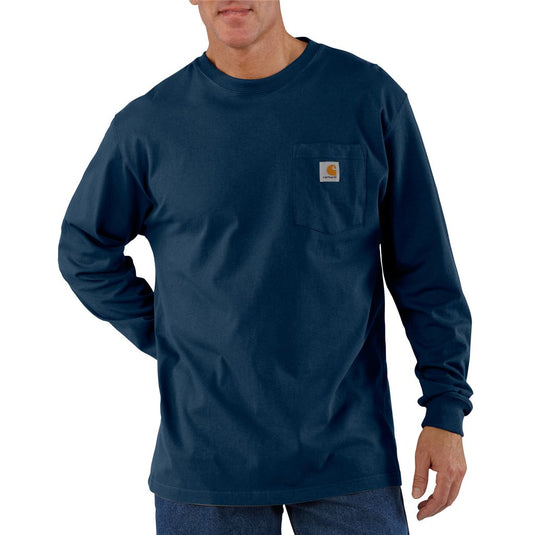 Carhartt Men's Heavyweight Long-Sleeve Pocket T-Shirt Navy K126-NVY