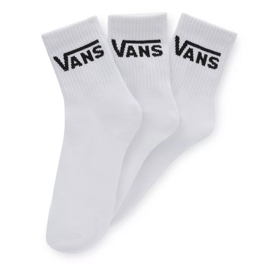 Vans Classic Half Crew Socks (3 Pairs) White VN000BHXWHT