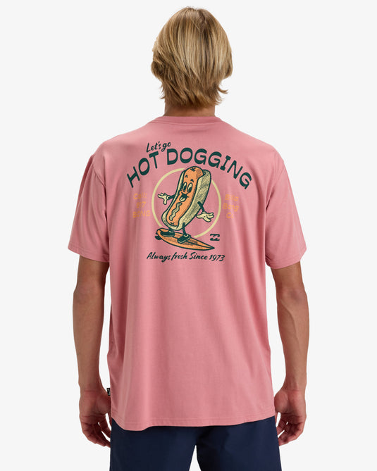 Billabong Men's Lunch Break Short Sleeve T-Shirt Dusty Pink EBYZT00291-DTP