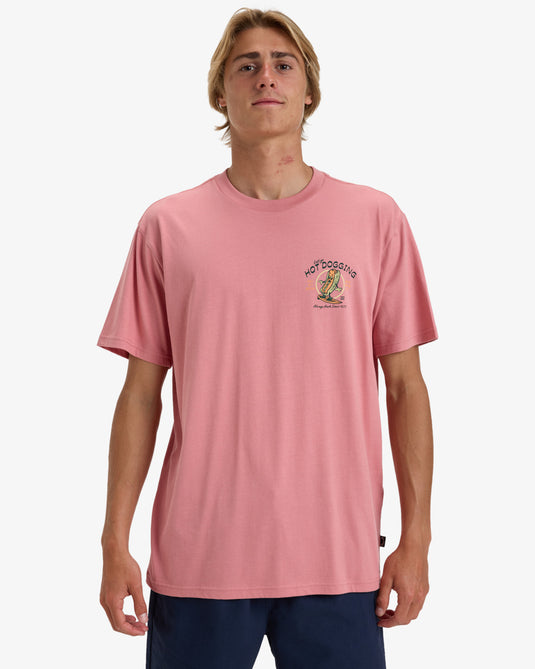 Billabong Men's Lunch Break Short Sleeve T-Shirt Dusty Pink EBYZT00291-DTP