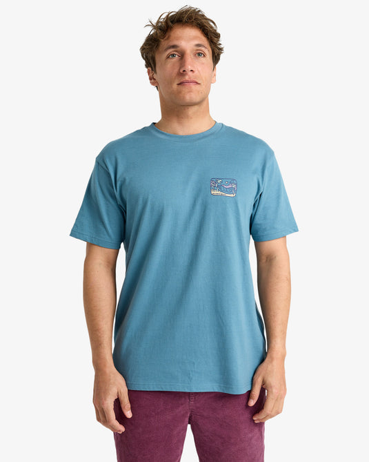 Billabong Men's Shine Short Sleeve T-Shirt Glacier Blue EBYZT00296-BMC0