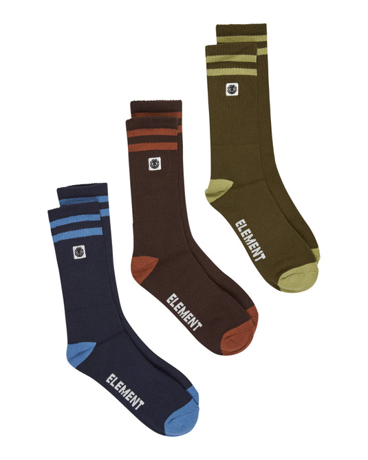 Element Men's 2Tone Icon 3Pk Skate Socks Multicolor ELYAA00200_KSQE