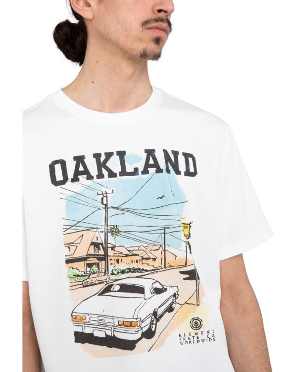 Load image into Gallery viewer, Element Men&#39;s Oakland Worldwide Regular Fit T-Shirt Optic White ELYZT00402-WBB0
