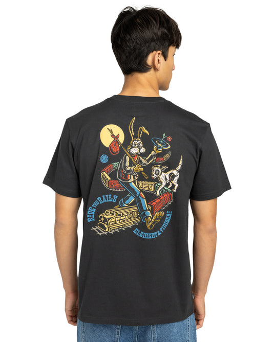 Element Men's Timber On Track Short Sleeve T-Shirt Off Black ELYZT00575-KTA0