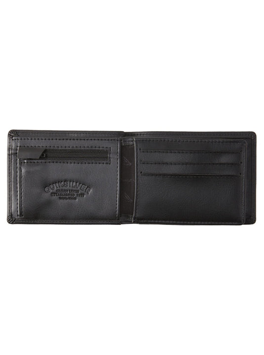 Quiksilver Men's Mac Tri-Fold Leather Wallet Black EQYAA03940-KVJ0
