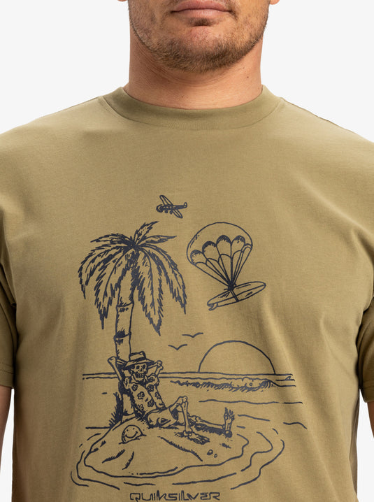 Quiksilver Men's Ev Tuned Out T-Shirt Aloe EQYZT08044-TMZ0