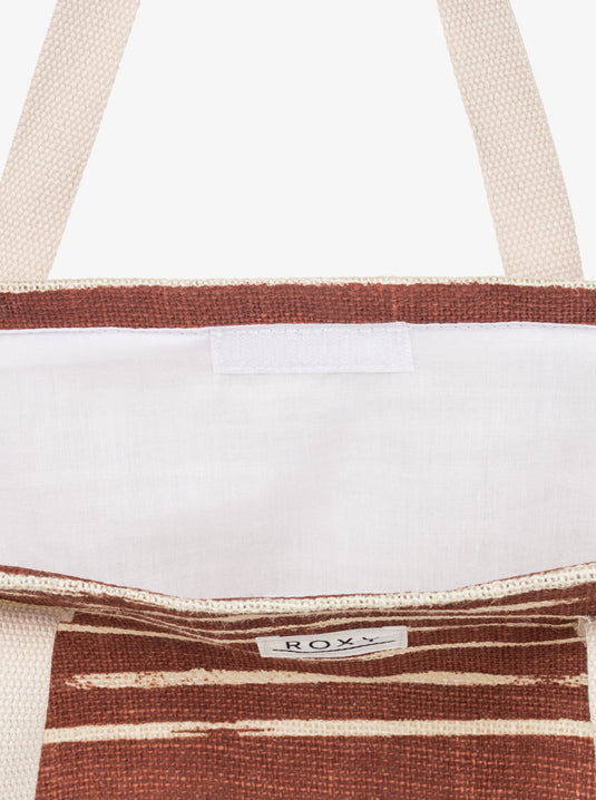 Roxy Women's Orange Slice Tote Bag Cedar Wood Happy Stripe ERJBT03378-MMS3