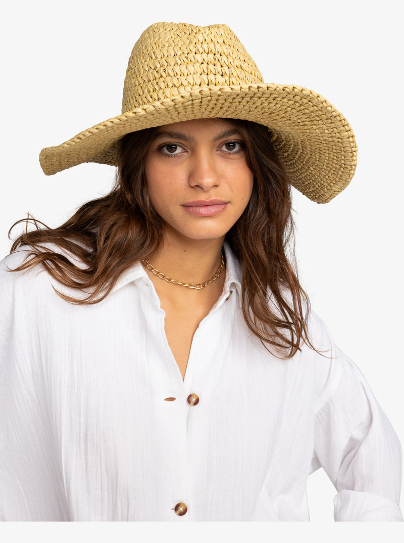 Load image into Gallery viewer, Roxy Women&#39;s Cherish Summer Straw Cowboy Hat Natural ERJHA04250-YEF0

