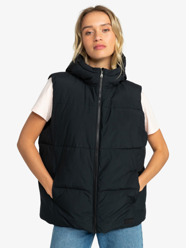 Load image into Gallery viewer, Roxy Bright Side Longline Hooded Puffer Jacket Anthracite ERJJK03566-KVJ0
