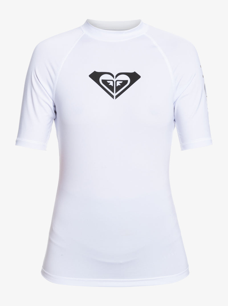 Load image into Gallery viewer, Roxy Women&#39;s Whole Hearted UPF 50 Rash Vest Fitted Fit Bright White ERJWR03548-WBB0
