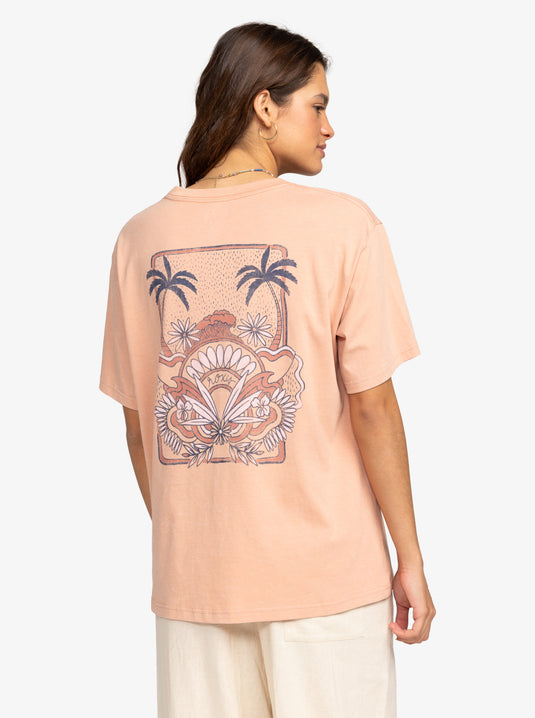 Roxy Women's Moonlight Sunset Oversize Fit T-Shirt Cafe Creme ERJZT05685-TJB0