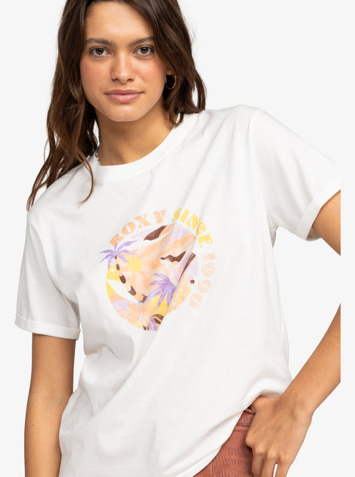 Roxy Women's Summer Fun Loose Fit T-Shirt Snow White ERJZT05700-WBK0