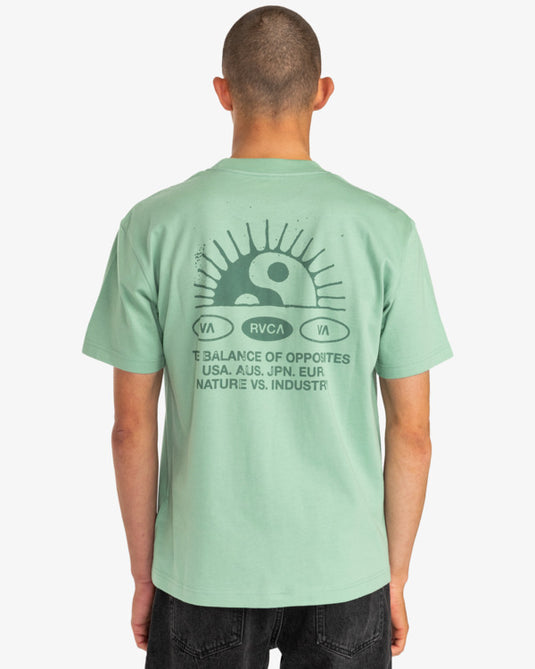 Rvca Men's Balance Rise Relaxed Fit T-Shirt Green Haze EVYZT00164-GHZ