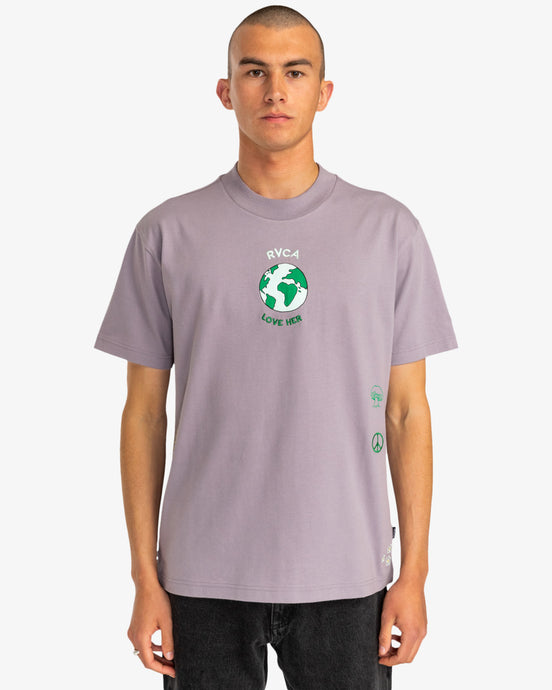 Rvca Men's Love Her Regular T-Shirt Gray Ridge EVYZT00182-SLW0
