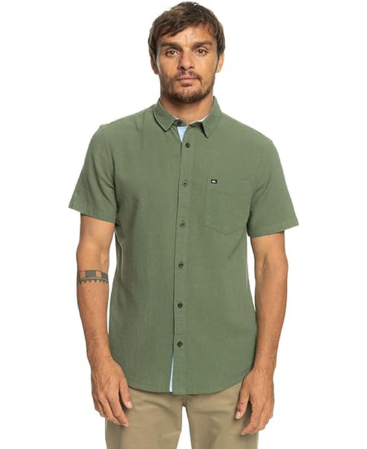 Quiksilver Men's Time Box Modern Fit Shirt Green EQYWT04558-GPH0