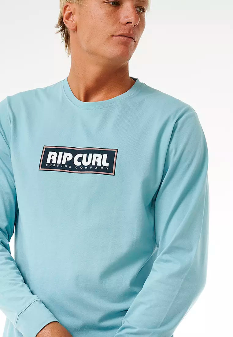 Load image into Gallery viewer, Rip Curl Men&#39;s Icons Of Surf UPF Long Sleeve T-Shirt Dusty Blue 12EMRV-3458
