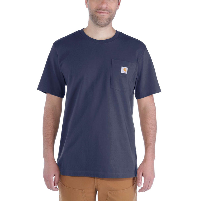 Carhartt Mens' Relaxed Fit Heavyweight Short-Sleeve Pocket T-Shirt Navy 103296-412