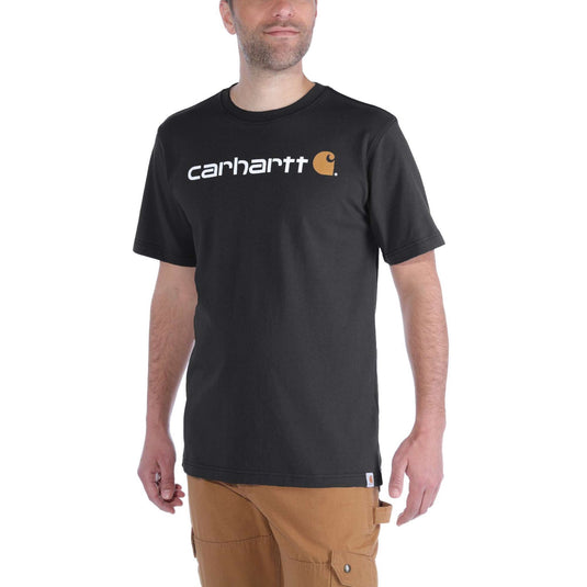 Carhartt Mens' Relaxed Fit Heavyweight Short-Sleeve Logo Graphic T-Shirt Black 103361-001