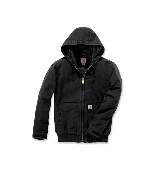 Carhartt Men's Loose Fit Washed Duck Insulated Active Jacket Black 104050-BLK