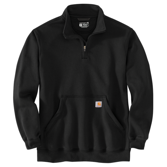Carhartt Mens' Loose Fit Midweight Quarter Zip Mock Neck Sweatshirt Black 105294-BLK