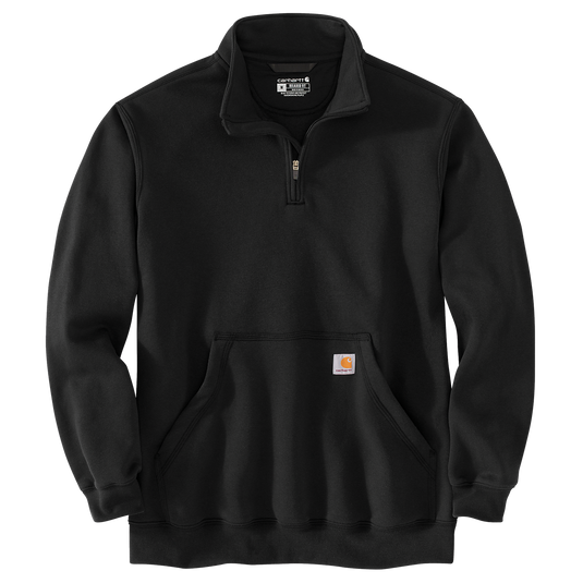 Carhartt Mens' Loose Fit Midweight Quarter Zip Mock Neck Sweatshirt Black 105294-BLK