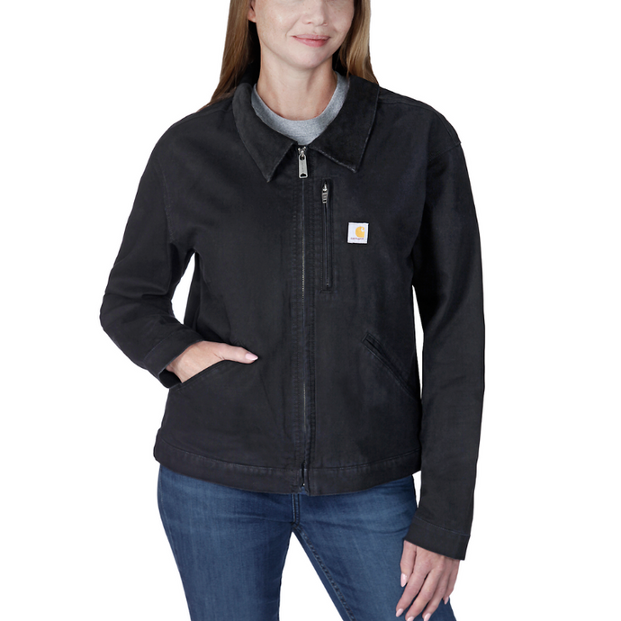 Carhartt Womens' Rugged Flex™ Relaxed Fit Canvas Detroit Jacket Black 106208-N04
