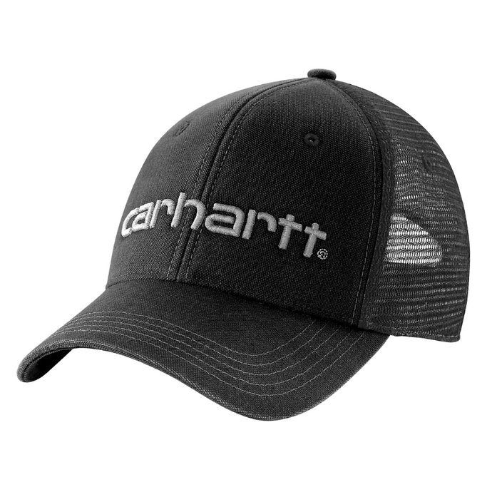 Carhartt Men's Canvas Mesh-Back Logo Cap Black 101195-001