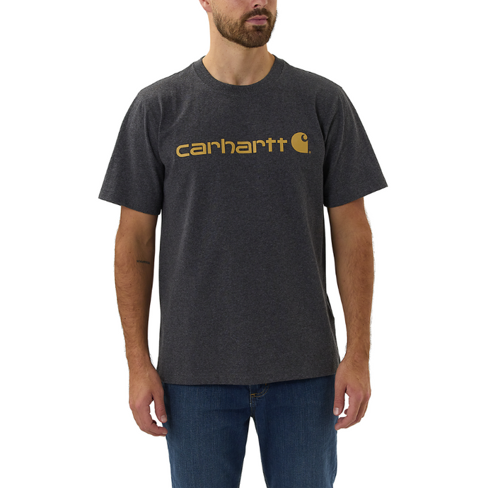 Carhartt Mens' Relaxed Fit Heavyweight Short-Sleeve Logo Graphic T-Shirt Carbon Heather 103361-CRH