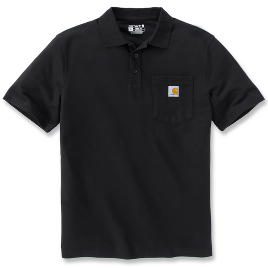 Carhartt Men's Loose Fit Short-Sleeve Pocket Polo T-Shirt Black 106685-BLK