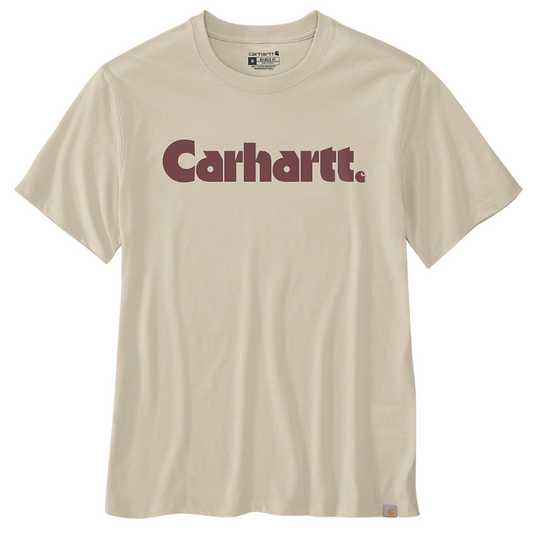 Carhartt Mens' Relaxed Fit Lightweight Short-Sleeve Logo Graphic T-Shirt Oat Milk 107046-A16