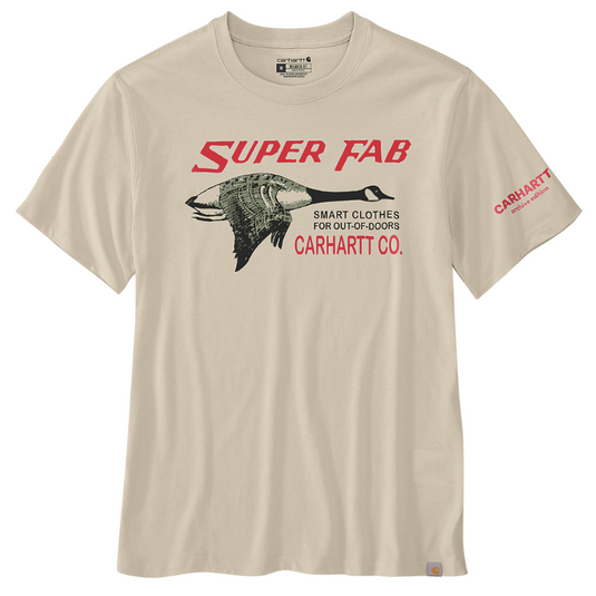 Carhartt Mens' Relaxed Fit Lightweight Short-Sleeve Fab Graphic T-Shirt Oat Milk 107050-A16