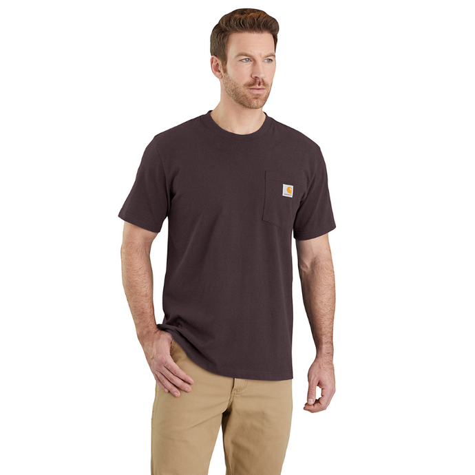 Carhartt Mens' Relaxed Fit Heavyweight Short-Sleeve Pocket T-Shirt Dark Sepia 103296-BB3