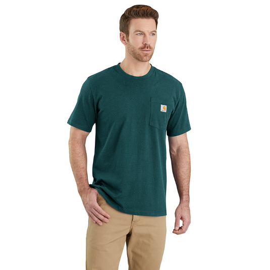 Carhartt Mens' Relaxed Fit Heavyweight Short-Sleeve Pocket T-Shirt Greenstone 103296-GM1