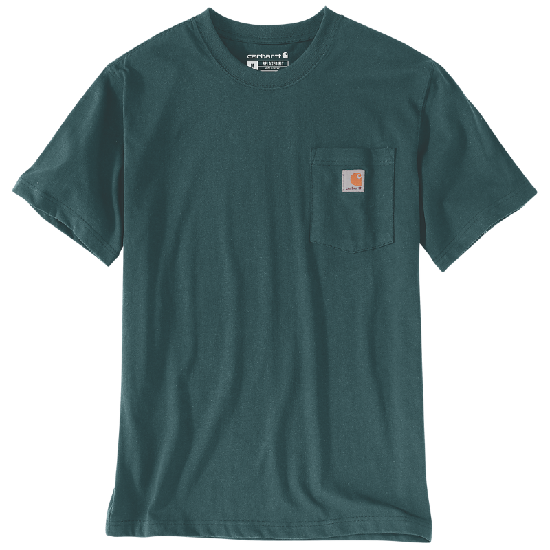 Load image into Gallery viewer, Carhartt Mens&#39; Relaxed Fit Heavyweight Short-Sleeve Pocket T-Shirt Greenstone 103296-GM1
