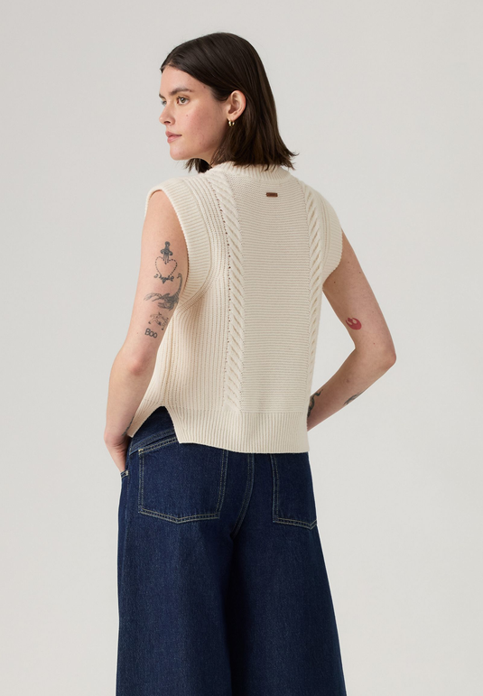 Levi's Women's Ines Cable Sweater Vest Beige 0038D0000