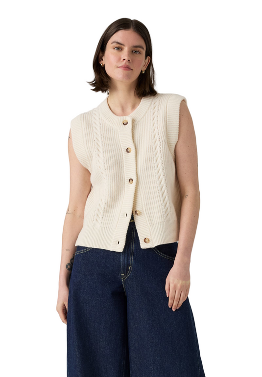 Levi's Women's Ines Cable Sweater Vest Beige 0038D0000