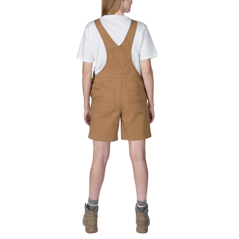 Load image into Gallery viewer, Carhartt Women&#39;s Rugged Flex Canvas Shortall Bib Carhartt Brown 106197-BA4
