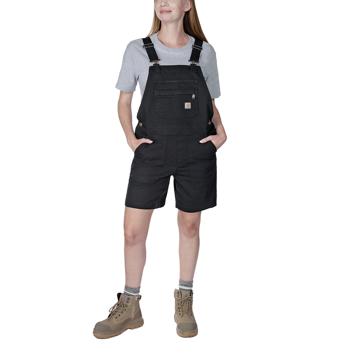 Carhartt Women's Rugged Flex Canvas Shortall Bib Black 106197-N33