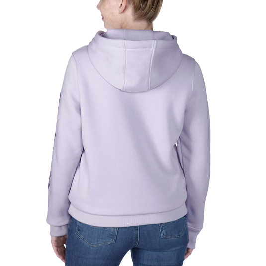 Carhartt Women's Relaxed Fit Midweight Logo Sleeve Hoodie Lilac Haze 102791-V62