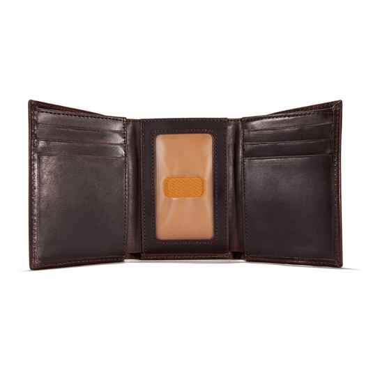 Carhartt Mens' Oil Tan Leather Trifold Wallet Dark Brown 800662-201