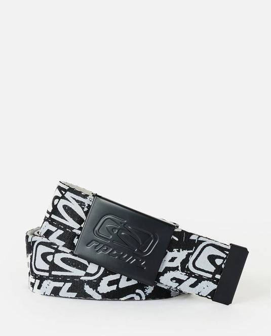 Rip Curl Unisex Archive Revo Webbing Belt Black/White 005MBE-0431
