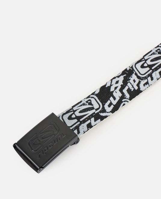 Rip Curl Unisex Archive Revo Webbing Belt Black/White 005MBE-0431