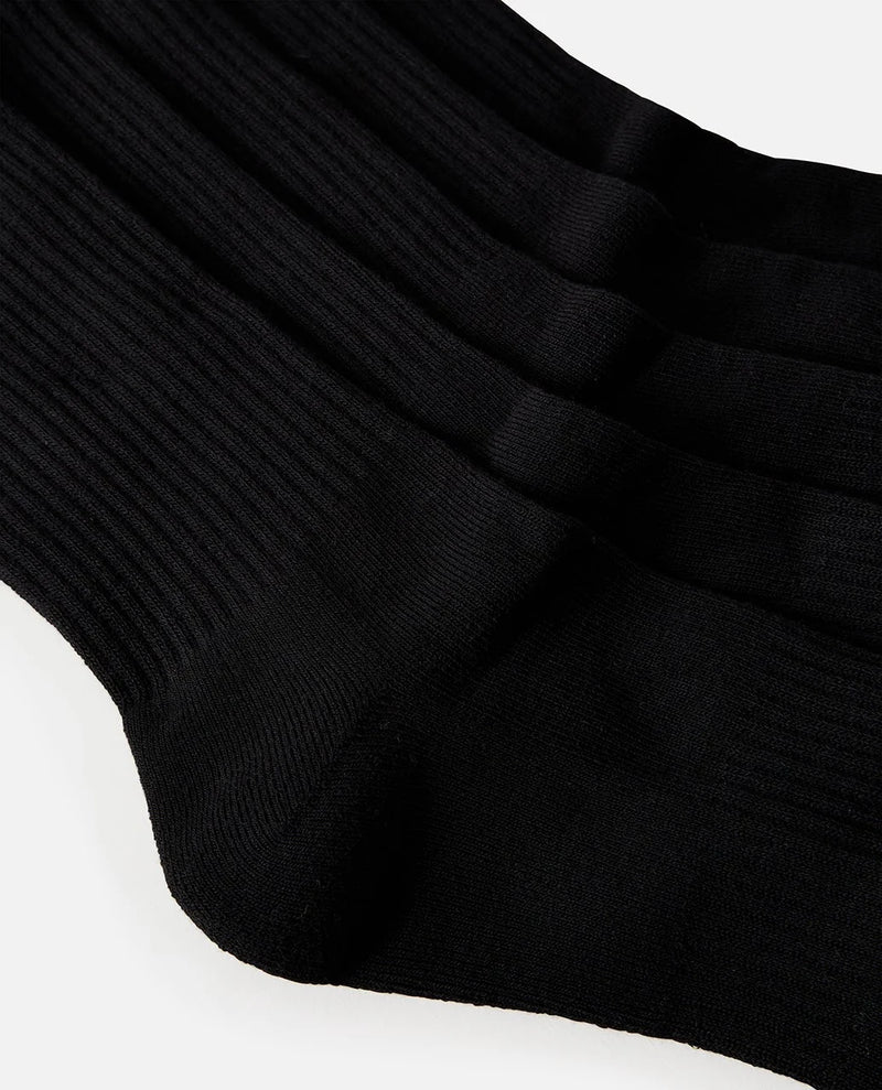 Load image into Gallery viewer, Rip Curl Men's Brand Crew Sock 5 Pack Black 007MSO-0090
