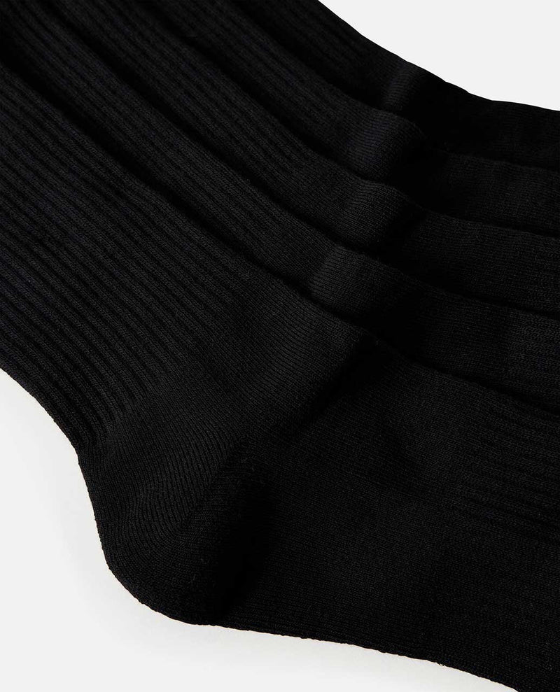 Load image into Gallery viewer, Rip Men&#39;s Curl Brand Crew Fleece 5 Pack Socks Black 007MSO-0090
